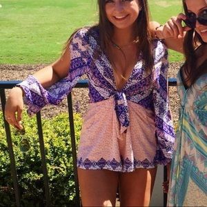 For love and lemons pink and purple romper